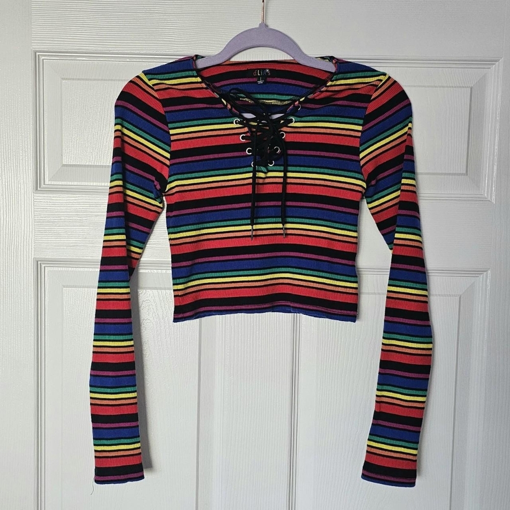 Delias Rainbow Crop Long Sleeve Shirt